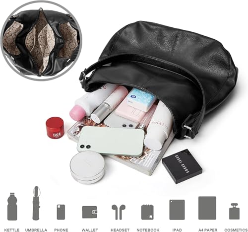 Multi Pocket Shoulder Tote Bag for Women Fashion Genuine Leather Handbag for Work Shopping or Everyday Carry4