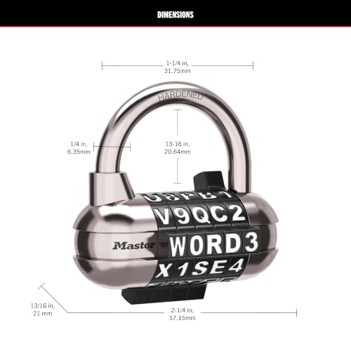 Image of Master Lock Locker Lock, Set Your Own Word Combination Padlock, Black, 2 Pack, 1534BLKEC2