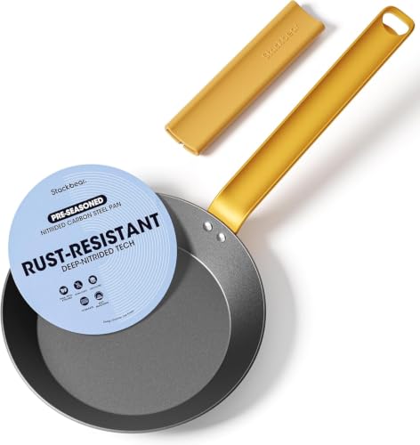 Image of 8 Inch Pre-Seasoned Nitrided Carbon Steel Frying Pan | Carbon Steel, Pre-Seasoned, Nitrided Finish, 8 Inch Pan