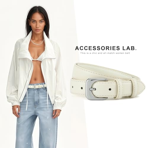 Women Belt for Jeans Dresses Pants Fashion Faux Leather Ladies Waist Belts with Gold Square Buckle2