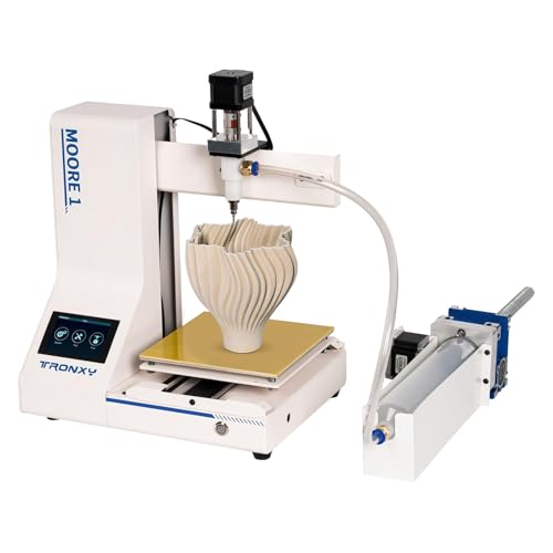 TRONXY Clay 3D Printer Moore1 Liquid Deposition Molding Mini 3D Printers for Ceramics Hobby Beginners Kids Adults with LCD Screen Building Size:7 * 7 * 7inch(180x180x180mm)
