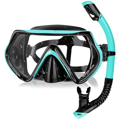 Vista Panoramica a 180° e Anti-Appannamento: La Maschera Subacquea Adulti è dotata di lenti in vetro temperato di alta qualità, che offrono una resistenza superiore ai graffi, una robustezza infrangibile e prestazioni di tenuta stagna eccellenti. La superficie delle lenti è trattata con un avanzato rivestimento anti-appannamento, garantendo un campo visivo cristallino anche durante sessioni di snorkeling prolungate