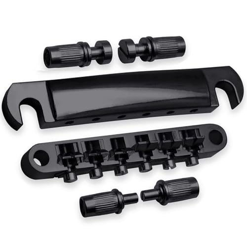 SGエレキギター用ブリッジテールピース上部および下部ブリッジナット(Black)