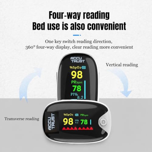 Image of Pulse Oximeter Fingertip - SpO2 Blood Oxygen Monitor & PR BPM | OLED /TFT Display | Auto Power Off | Home Use