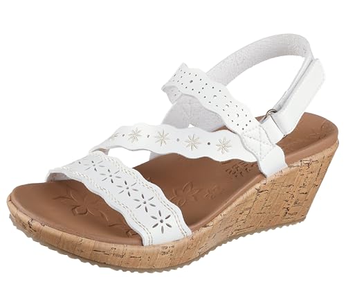 Skechers Women's BEVERLEE - CHERISHED AURA, Scalloped Sling Back With Embroidery And Laser Detail, White, 10M by Skechers - Used condition - US$27.62