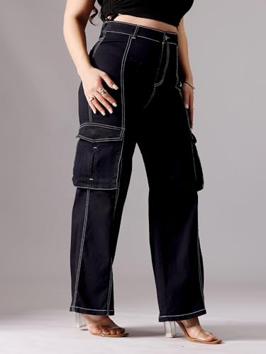 Image of Miss Chase A+ Women's High Rise Regular-Length Stretchable Denim Wide-Leg Shaping Jeans
