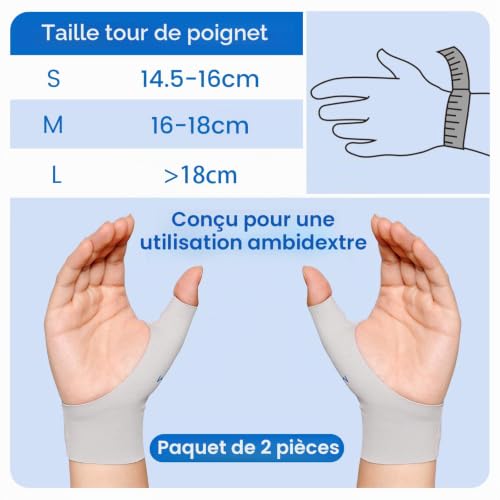 Willcom Gants élastiques de Compression aux Poignets et aux Doigts, 1 Paire Offrent Chaleur et Compression des Poignets Enflés, des Tendinites et de Douleurs aux Articulations et aux Mains(M) – vue 6