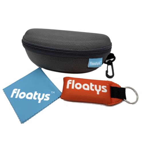 Image of Semi Hard EVA Sunglasses Case with Clip | Non-Floating | Includes Cleaning Cloth and Floating Keychain