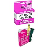 cartouche brother lc1100m Cartucho de Tinta Compatible con Brother Ref. LC1100 XL / LC980 XL Magenta