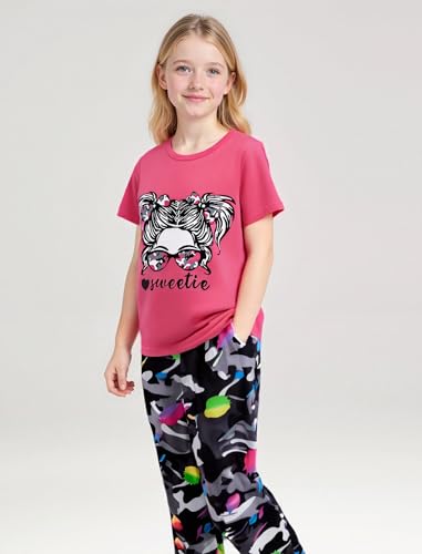 Image of Girl Clothes Cute Cool Girl Tops Splicing Pants 2 Piece Girls Summer Outfits 6-14 Years