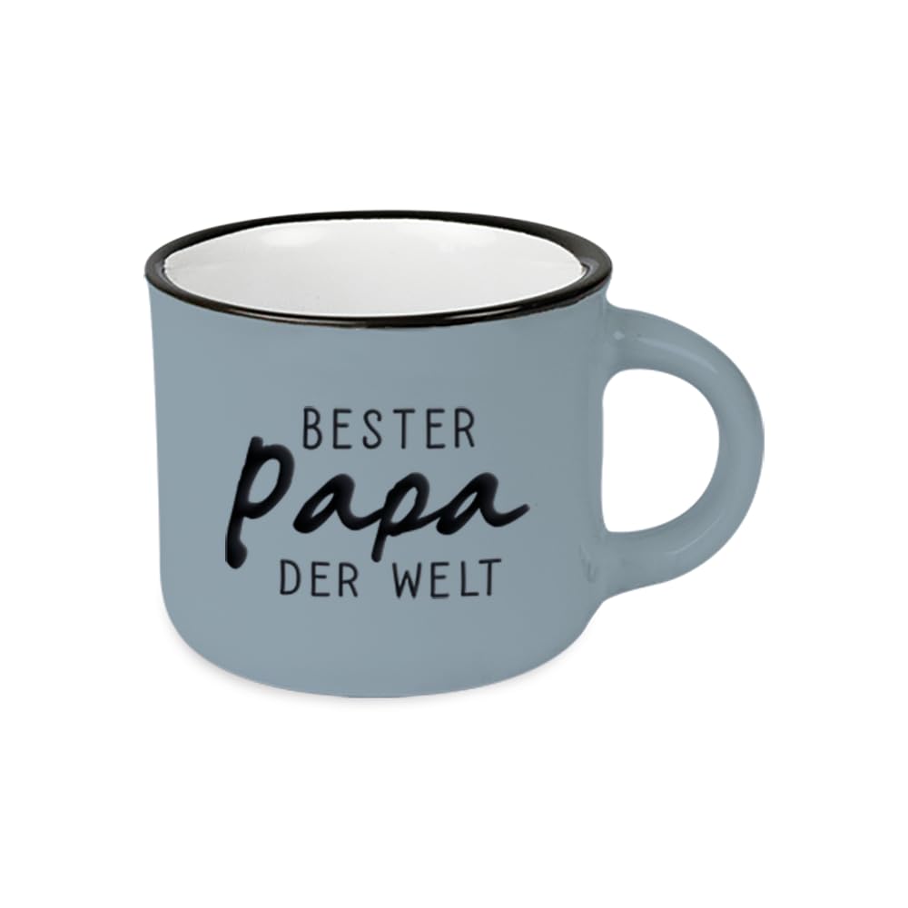 Grafik-Werkstatt Vintage Espresso Cup, Mini Ceramic Mug to Give as a Gift, 95 ml, Bester Papa der Welt, White