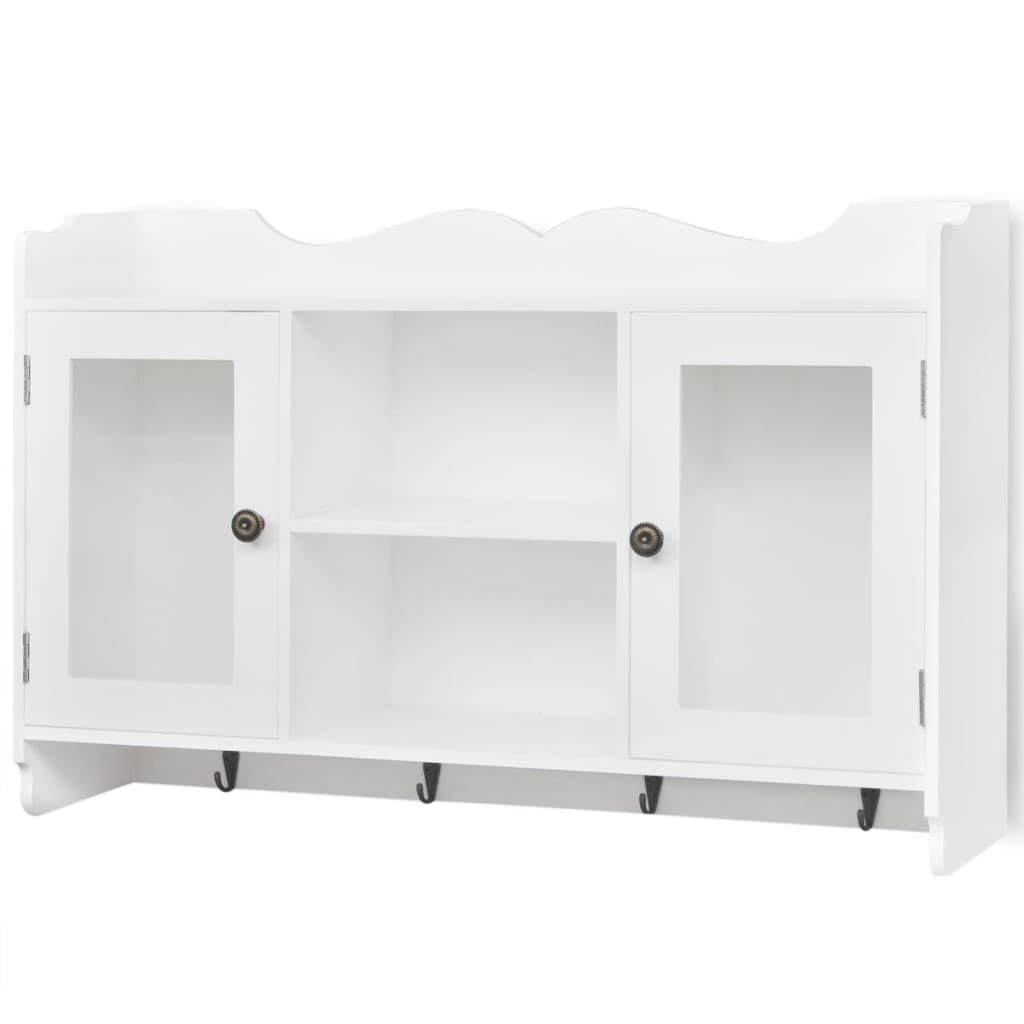 vidaXL Vitrine Murale Invisible avec étagère de Livre/DVD/Verre en MDF Blanc