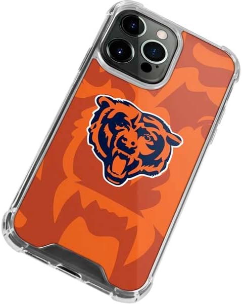 Skinit Clear Phone Case Compatible with iPhone 14 Pro - Officially Licensed NFL Chicago Bears Double Vision Design