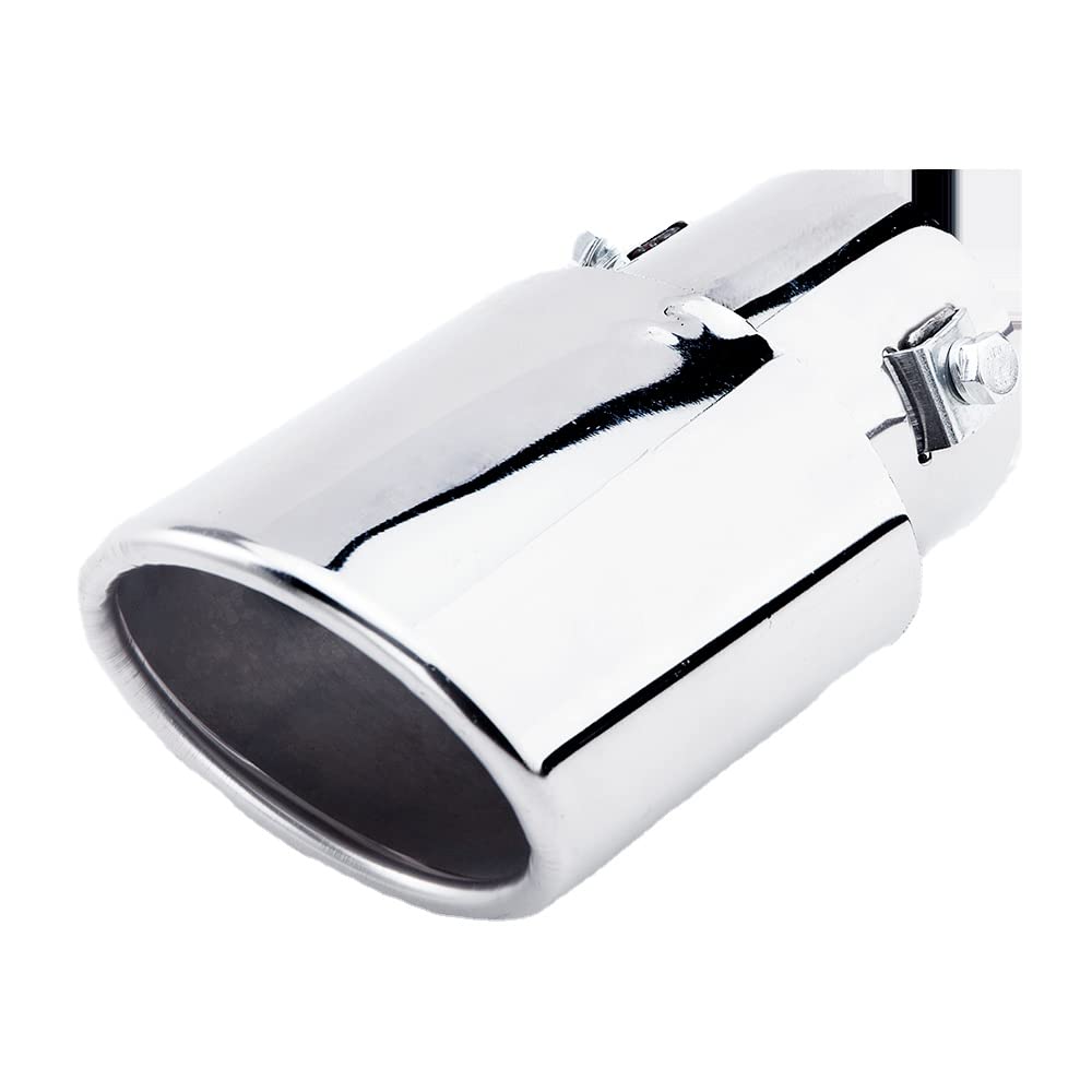 Automaze Universal Fit Car Straight Oval Shaped Exhaust Tail Muffler Tip Pipe 63mm (Model-A151)