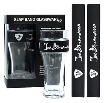 Paperback Joe Bonamassa 2-Pack Slap Band Pint Size Glassware: Black Band/White Letters Book