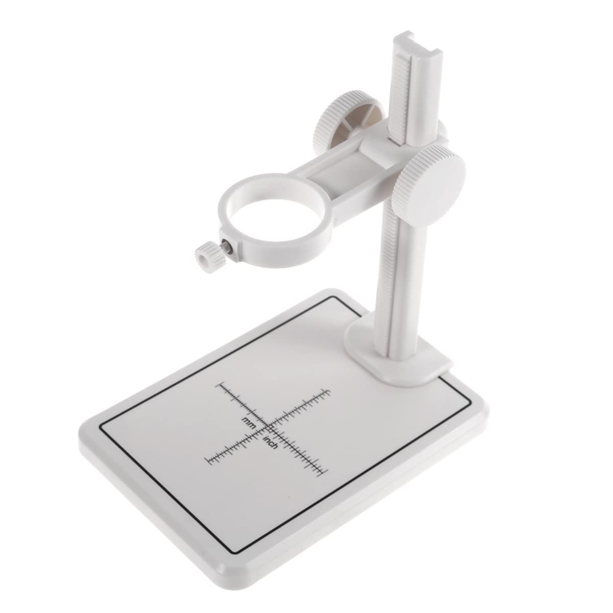 Microscope Plastic Adjustable Base Stand Holder Desktop Support for USB Digital Microscope(White)
