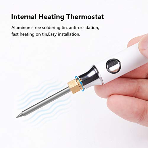 Handskit 5V 8W Battery Powered Soldering Iron USB Charging Adjustable Temperature comes with accessories including Soldering Stand Solder Wire