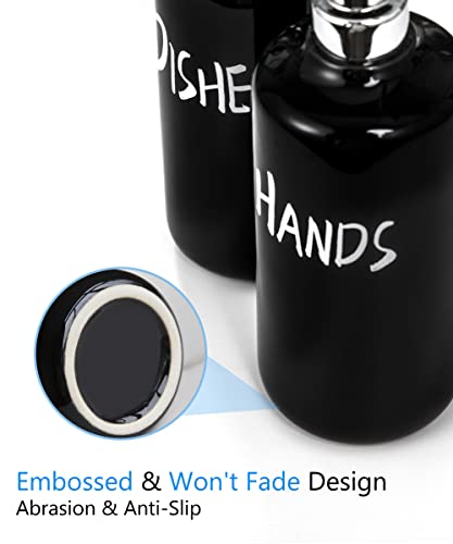Viosuniu Ceramic Soap Dispenser - 16Oz Farmhouse Decor For Bathroom Or Kitchen Sink - Heavy-Duty Stainless Steel Pump For Hand Soap, Lotion, Or Dish Sanitizer (Black, Hands)… #TOP4