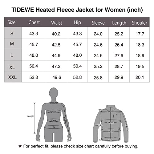 Tidewe HJ005-RES-TE Women’S Heated Jacket Fleece thumb #5
