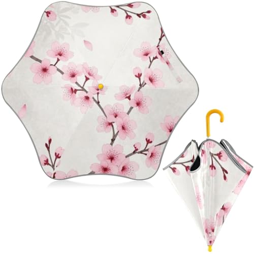 Paraguas infantil con tira reflectante rosa flores de cerezo