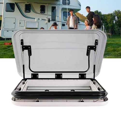 YCNLYSSR Caravan Roof Window Hatch W/LED Light,Rv Roof Maintenance Kits,With Nets&sunshade,For Rv Caravan Motorhome.500/700/800 X500 Mm. 500 * 500mm