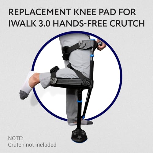 IMPRESA Knee Pad Replacement for iWalk |0 Hands-Free Knee Crutch - Black Foam Cushion - Adult Support Pads for Crutches 