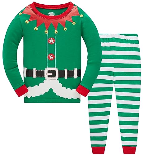 Akyzic Kids Christmas Pajamas 100% Cotton Long Sleeve Matching Holiday Pjs Set Toddler Boys Girls Xmas Jammies 3t -10t