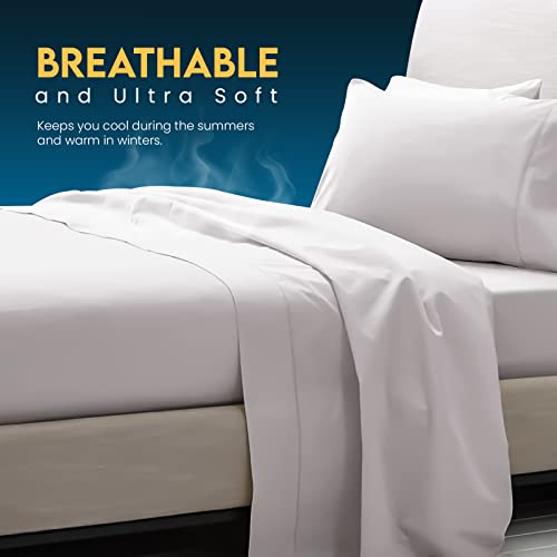 Sunshine Comforts Egyptian Cotton Flat Sheets Breathable, Anti Wrinkle - Image 2