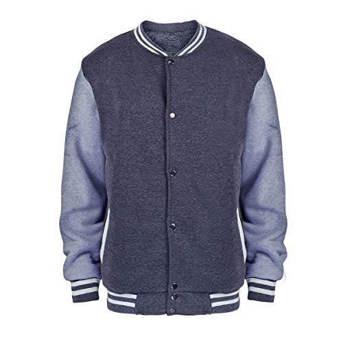 Hanway Men's Fleece Lined Varsity Jacket Lightweight Letterman Jacket