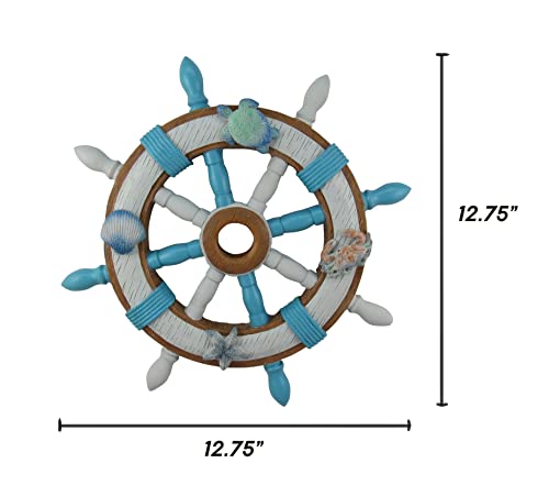 World Of Wonders Ocean Harmony Smooth Sailing Ship Wheel Wall Hanger Sculpture Beach Home Decor #TOP3