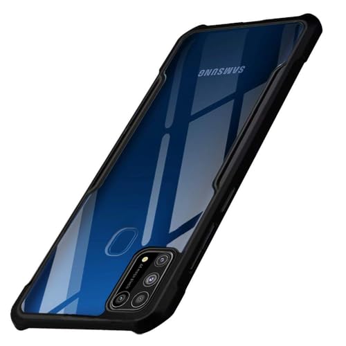 Image of WOW IMAGINE Shock Proof Clear Protective Back Case for Galaxy M31 / F41 / M31 Prime - AirEDGE Technology | 360 Degree Camera Protection | Transparent Hybrid Back Case - Black