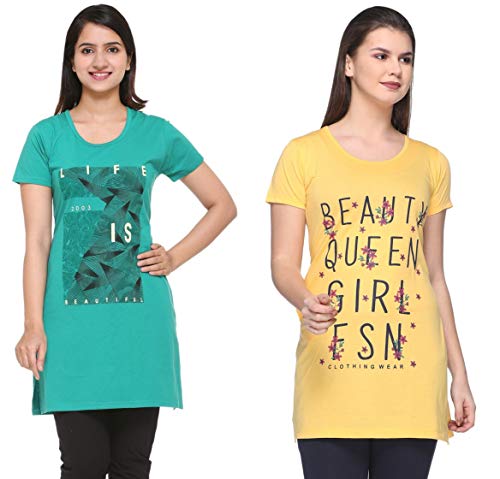 Image of In Love Women's Plus Size Cotton Printed T-Shirt with Pocket - Combo Pack of 2