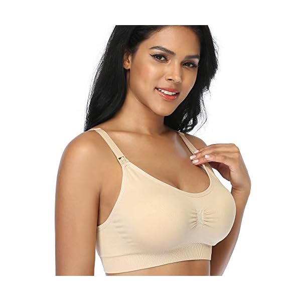 GXXGE 4Pack Womens Seamless Clip Down Maternity and Nursing Bra Push Up Sleeping Bralette for Breastfeeding Underwear – Bild 5