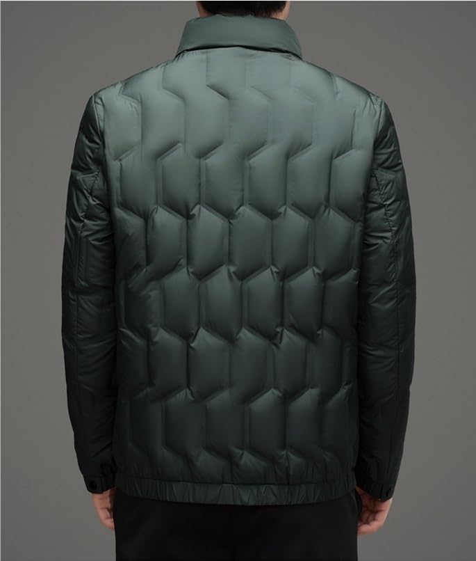 Mens Short Stand Collar Down Jacket Lightweight Warm Autumn Winter Coat Casual Fashion Puffer Jackets - Image 3
