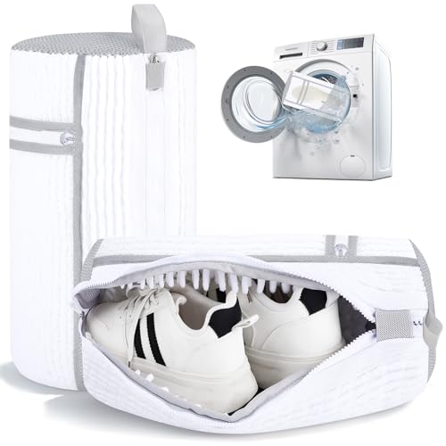 Dntorx 2 PCS Shoe Washing Machine Bag, Reusable L-shaped Zipper Laundry Shoe Bag for Washing Machine...