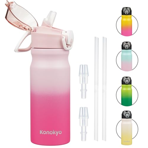 Image of Konokyo 18 oz Insulated Stainless Steel Sports Water Bottle with Straw Lid