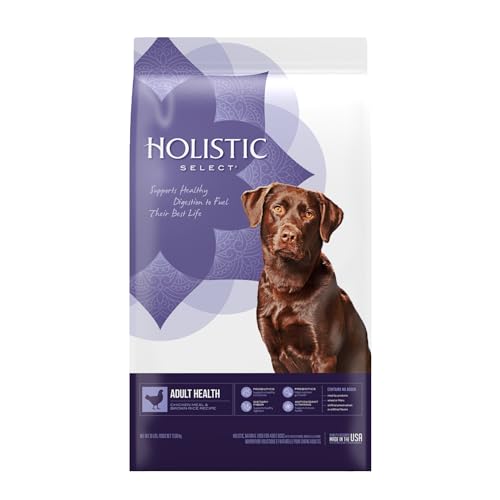 Hollistic Select Adult Dry Dog Food Wholesome Grain Kibble Natural Chicken Meal and Rice Recipe 30 lb Bag