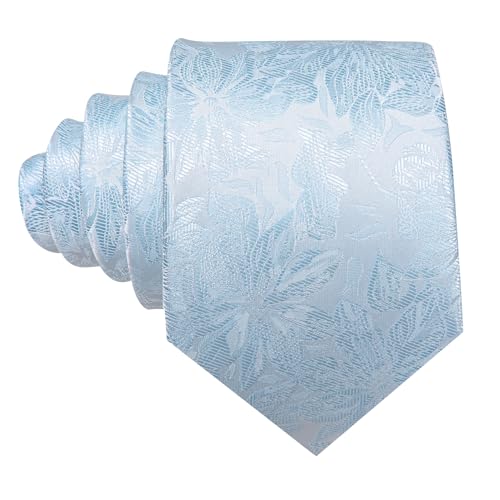 Image of Barry.Wang Men Tie Set Floral Paisley Silk Necktie Pocket Square Cufflinks Formal Wedding Party Business
