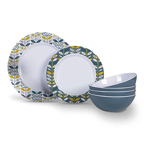 Kampa Dometic Flora 12pc Tableware Set
