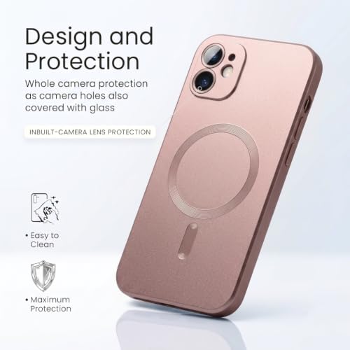 Image of amazon basics Premium Mag-Safe Case for iPhone 11 | Shockproof & Anti-Scratch Cover | Soft Silicone with Wireless Charging | Camera Lens Guard - Rose Gold