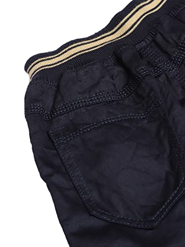 Image of ADBUCKS Boys Mid Rise Relaxed Easy Wash Chambray 3 /4th Cargos Trousers