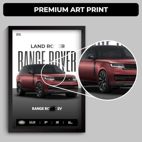 Image of Range Rover Poster | Framed Poster of Land Rover Range Rover A4 Sized (31 x 23 cm) | Cars Posters for Wall, Gift for Boys, Supercar Frame | Car Frames | Car Posters for Wall, Bedroom, Hostel, Study Room (F 068)