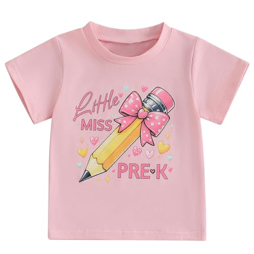 Toddler Boys Girls First Day of Pre-K Shirt Short Sleeve Pre-Kindergarten Back to School Shirt Preschool T-Shirt 2-5T