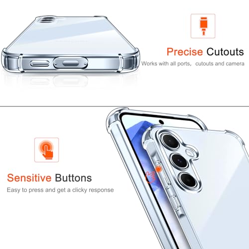 Image of Lustree Back Cover Transparent Case Compatible with Samsung Galaxy A55 | Clear + TPU Case with 4 Corner Air Cushion Protection & Camera Protection | Slim& Stylus Cover