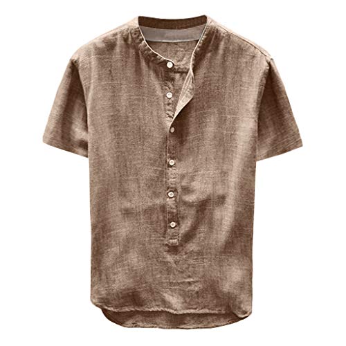 Sweat-shirt pour homme à manches longues marron en coton mélangé taille XXL