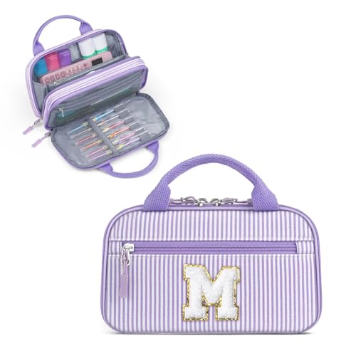 YOOLIFE Pencil Case for Girl Purple Pencil Pouch Pen Bag Birthday Gifts for 6 7 8 9 10 11 12 13 Year Old Girls Kids Daughter Purple M