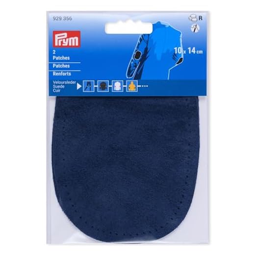 Prym 929356 Patchs en daim à coudre, 10 x 14 cm, bleu marine