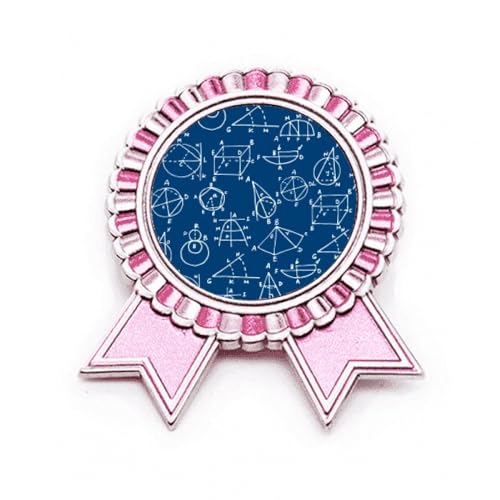 Broche géométrique angle sciences mathématiques métal rose médaille badge de collection M