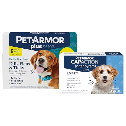 Image of PetArmor Plus Medium Dog 6ct (23-44 lbs) + PetArmor CapAction Small Dog 6ct (5-25 lbs) Treat and Prevent Bundle - Fast Acting and Long Lasting Flea and Tick Care