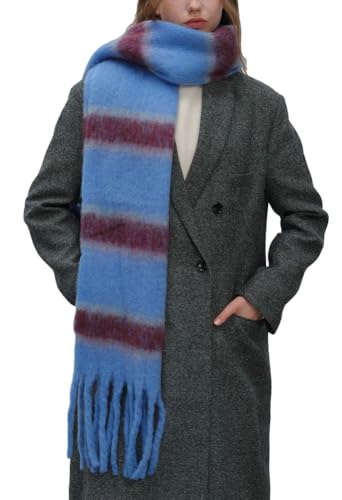 Halemet Large Scarf for Women Stripe Pashmina Shawls and Wraps for Evening Dresses Bridal Wedding Warm Long Scarves 2025 New